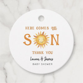 Schattige Boho Sun Baby Boy Baby shower Dank u Bedankjes Labels