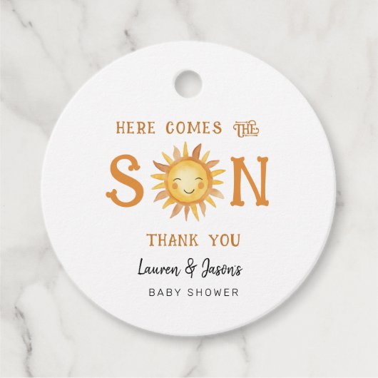 Schattige Boho Sun Baby Boy Baby shower Dank u Bedankjes Labels (Voorkant)