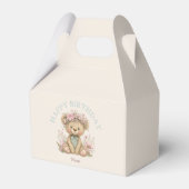Schattige Boho Teddybeer Verjaardagsfeestje Bedankdoosjes (Voorkant Zijde)