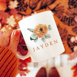 Schattige Boho Terracotta Bloemengroen Aangepaste  Koffiemok