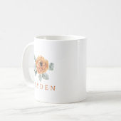 Schattige Boho Terracotta Bloemengroen Aangepaste  Koffiemok (Voorkant links)