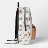 Schattige Boho Terracotta Floral Green Monogram Bedrukte Rugzak (Links)