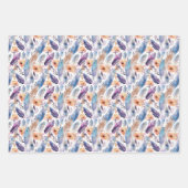 schattige Boho veren bloemen betegelde partij Inpakpapier Vel (Voorkant 2)