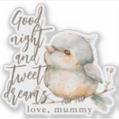 Schattige Boho Waterverf Bloemige Vogel Stijl Sticker (Voorkant)