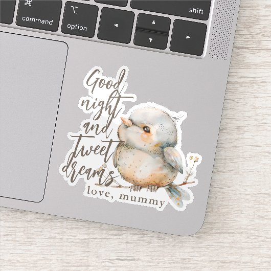 Schattige Boho Waterverf Bloemige Vogel Stijl Sticker (Detail)