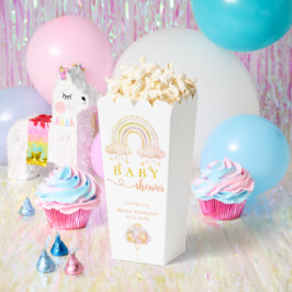 Schattige boho Waterverf Meisje Baby shower Popcor Bedankdoosjes