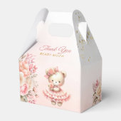 Schattige Boho Waterverf Teddy Bear Meisje Baby sh Bedankdoosjes (Achterkant)