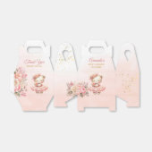 Schattige Boho Waterverf Teddy Bear Meisje Baby sh Bedankdoosjes (Uitgevouwen)