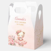 Schattige Boho Waterverf Teddy Bear Meisje Baby sh Bedankdoosjes (Geopend)