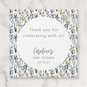 Schattige Boho Waterverf Wildflower Baby shower Cu Bedankjes Labels (Achterkant)