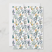 Schattige Boho Waterverf Wildflower Baby shower Kaart (Achterkant)