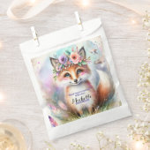 Schattige Boho Waterverf Woodland Fox Verjaardagsf Bedankzakje (Geknipt)