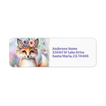 Schattige Boho Waterverf Woodland Fox Verjaardagsf