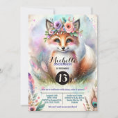 Schattige Boho Waterverf Woodland Fox Verjaardagsf Kaart (Voorkant)
