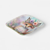 Schattige Boho Waterverf Woodland Fox Verjaardagsf Papieren Bordje (Gebogen)