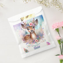Schattige Boho Waterverf Woodland Herten Verjaarda