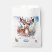 Schattige Boho Waterverf Woodland Herten Verjaarda Bedankzakje (Voorkant)