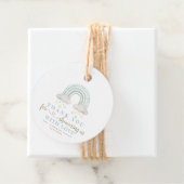 Schattige Boho Whimsical Rainbow Boy Baby shower Bedankjes Labels (In situ)