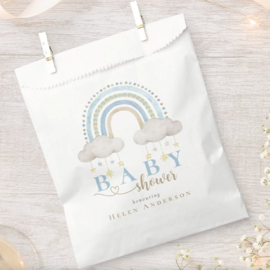 Schattige Boho Whimsical Rainbow Boy Baby shower Bedankzakje