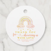 Schattige Boho Whimsical Rainbow Girl Baby shower Bedankjes Labels (Achterkant)