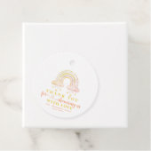 Schattige Boho Whimsical Rainbow Girl Baby shower Bedankjes Labels (In situ)