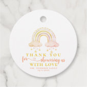 Schattige Boho Whimsical Rainbow Girl Baby shower Bedankjes Labels (Voorkant)