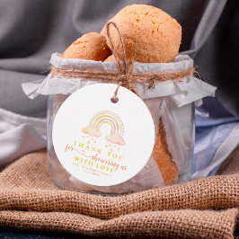 Schattige Boho Whimsical Rainbow Girl Baby shower Bedankjes Labels