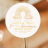 Schattige Boho Whimsical Rainbow Girl Baby shower Ronde Sticker