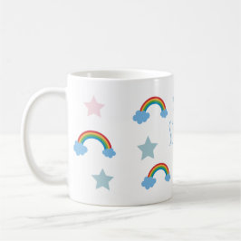 Schattige Boho Whimsische Regenboog Meisjes Koffiemok