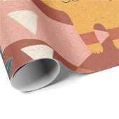 Schattige Boho Woestijnkatten Cactus Succulent Pat Cadeaupapier (Rol Hoek)