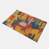 Schattige Boho Woestijnkatten Cactus Succulent Pat Deurmat (Schuin)
