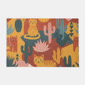 Schattige Boho Woestijnkatten Cactus Succulent Pat Deurmat (Voorkant)