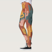 Schattige Boho Woestijnkatten Cactus Succulent Pat Leggings (Links)