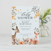 Schattige Boho Woodland Animal Baby shower Kaart (Staand voorkant)
