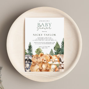 Schattige Boho Woodland Animals Baby shower Kaart