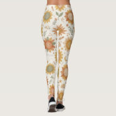 Schattige Boho Zonnebloem Zon & Regenboog Dames Ca Leggings (Achterkant)