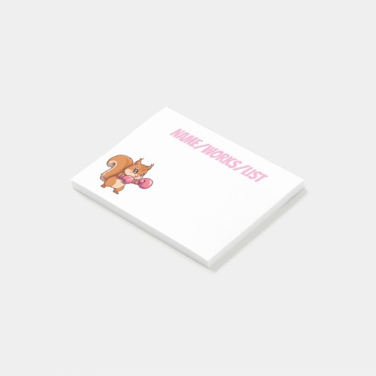 Schattige Bokende Eekhoorn Grappig Post-it® Notes (Schuin)