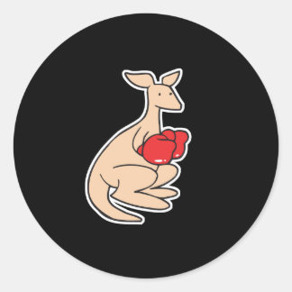 schattige boksangaroo ronde sticker