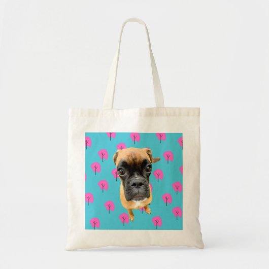 Schattige Bokser hondenliefhebber Bag canvas tas B (Voorkant)