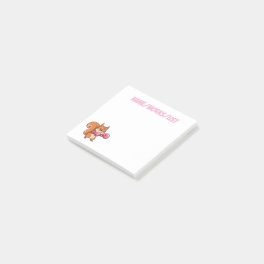 Schattige Bokssquirrel Grappig Post-it® Notes (Schuin)