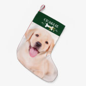 Schattige Bone Custom Foto Huisdier Hond Kleine Kerstsok (Voorkant (Hangend))