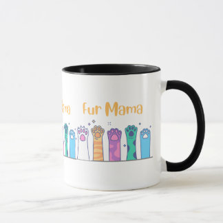 Schattige bont mama poot ontwerp mok