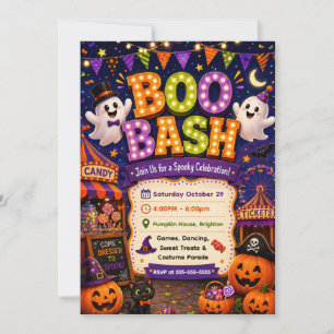 Schattige Boo Bash Griezelfeest Kaart