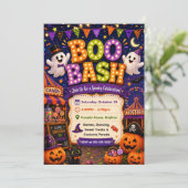 Schattige Boo Bash Griezelfeest Kaart (Staand voorkant)
