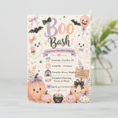 Schattige Boo Bash Halloween-feest Kaart (Staand voorkant)