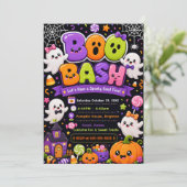 Schattige Boo Bash Halloween-feest Kaart (Staand voorkant)