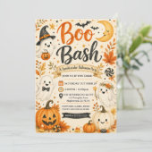 Schattige Boo Bash Spooktacular Feest Kaart (Staand voorkant)