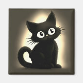 Schattige Boo Black Cat Halloween Magneet (Voorkant)