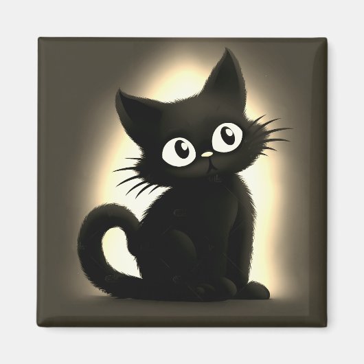 Schattige Boo Black Cat Halloween Magneet (Voorkant)