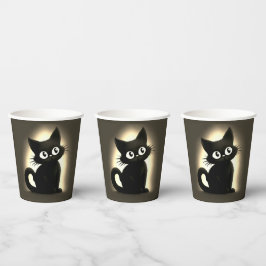 Schattige Boo Black Cat Halloween Papieren Bekers